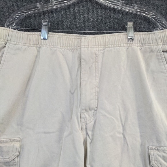 UnionBay Men's Cargo Shorts Cream Size L 100% Cotton Pockets Drawstrings - Picture 7 of 13